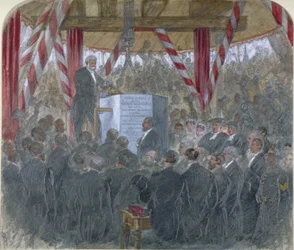 Nedläggning av huvudstenen till Holborn Viaduct, City of London, 3 juni 1867