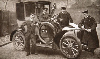 Första taxibilen i Liverpool, Merseyside, 1906