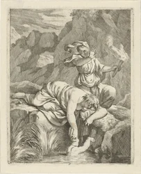 Thetis sänker Akilles i Styx Scener ur Achilles liv (serietitel) Vitam et mortem achilli (serietitel)