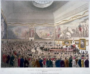 Möte för Society of Arts i Adelphi Buildings, Westminster, London, 1809