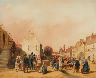 Fisherrow, Musselburgh (penna och akvarell)