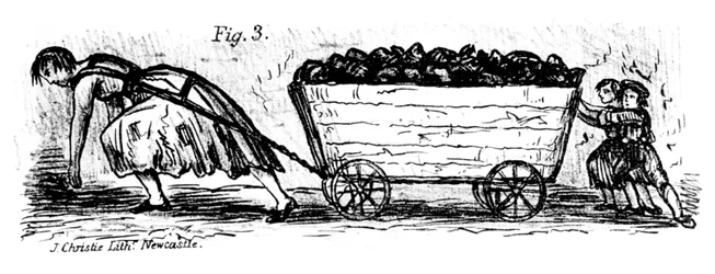 Kolputters för kvinnor och barn, Mid and East Lothian, Skottland, 1848