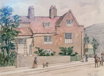 Gamle huse ved Kennington Green, 1855 swed