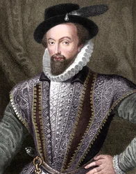 Sir Walter Raleigh, engelsk författare, poet, hovman, äventyrare och upptäcktsresande, 1821