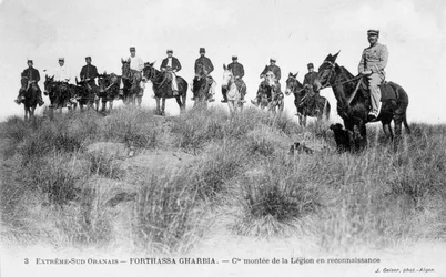 Franska främlingslegionens kavalleri, Forthassa Gharbia, Algeriet, c1905