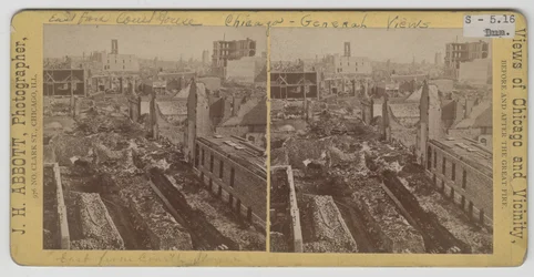 Utsikten österut från tingshuset efter Chicago Fire 1871