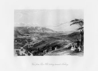 Utsikt från Box Hill, mot Norbury, 1800-talet.