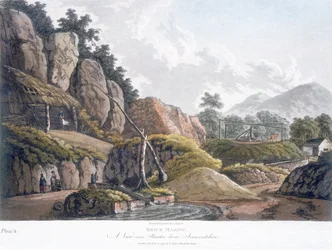 Brick Making nära Stanton Drew, Somerset, 28 februari 1798 (färgad akvatint)