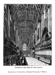 Interiör av kören för York Minster, c1830-1860 1843