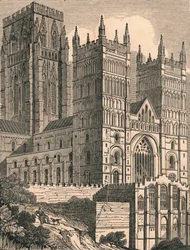 North-West View of Durham Cathedral, c1843.