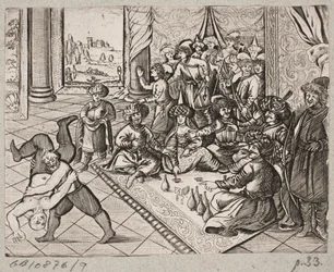 Illustration till Adam Olearius, "Persian Rosenthal av en genial poet Schich Saadi […]", Schleswig 1660