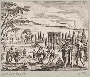 Illustration till Adam Olearius, "Persian Rosenthal av en genial poet Schich Saadi […]", Schleswig 1660