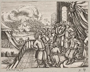 Illustration till Adam Olearius, "Persian Rosenthal av en genial poet Schich Saadi […]", Schleswig 1660