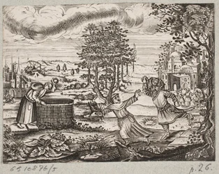 Illustration till Adam Olearius, "Persian Rosenthal av en genial poet Schich Saadi […]", Schleswig 1660