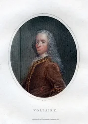 Francois Marie Arouet Voltaire, fransk 1700-talsförfattare och satiriker, 1828.