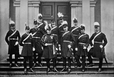 Lord Wolseley och högkvarterets personal i Irland, 1896.