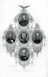 Unionens inbördeskrigsamiraler Winslow, Goldsborough, Du Pont, Dahlgren och Stringham, 1862-1867.