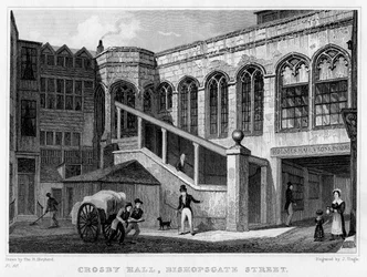 Crosby Hall, Bishopsgate Street, City of London, 1830.