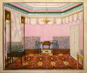 Ett nyklassiskt Biedermeier-skrivrum i Schloss Ballenstedt, Saxe-Anhalt