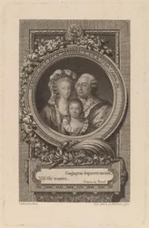 Louis XVI, Marie-Antoinette och Louis-Charles, 1793.