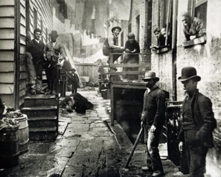 Utsikt över Little Italy, Mulberry Street, New York, USA, ca 1890