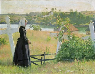På kyrkogården