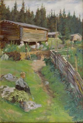 Ung pojke på sommarhagen (målning)