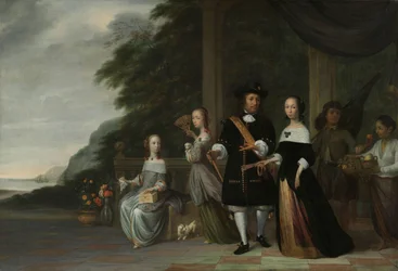 Pieter Cnoll, Cornelia van Nijenrode, deras döttrar och två förslavade tjänare Pieter Cnoll och Cornelia van Nijenrode, deras två döttrar Catharina och Hester, den förslavade Surapati och en förslavad kvinna