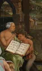 Saul och häxan från Endor. Detalj: Grimoire, 1526
