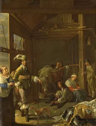 Soldater i ett stall, ca 1655 (olja på duk)