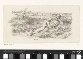 Liggande man i ett landskap Studietryck / Etudes gravées (serietitel)