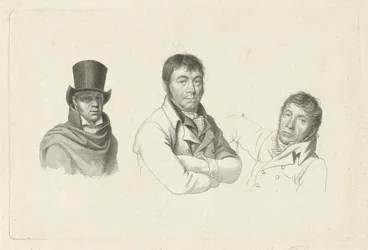 Porträtt av Jan Kamphuysen, Dirk Versteegh och Hendrik de Flines