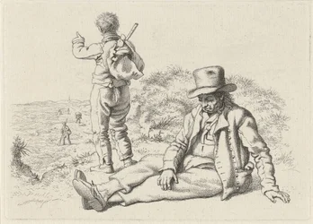 Sittande och en stående man på en strand Studietryck / Etudes gravées (serietitel)