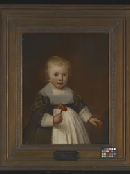 Porträtt av en liten flicka (olja på trä)