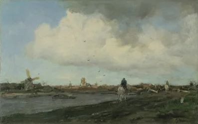 Landskap med väderkvarnar, 1890-5