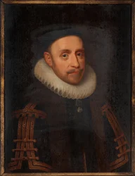 Gustav II Adolf av Sverige (1594-1632) - Målning av Jacob Hoefnagel (1575-cirka 1630), olja på trä (65x48 cm)