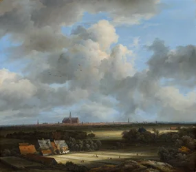 Vy över Haarlem med blekningsområden, ca 1670-75