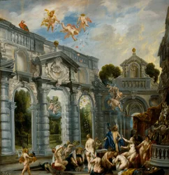 ""Amour et Psyche"" (Amor och Psyche) Målning av Jacob Jordaens (1593-1678) ca 1630 Dim 131x127 cm Museo del Prado, Madrid