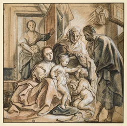 Den heliga familjen med Elisabet och Johannesbarnet