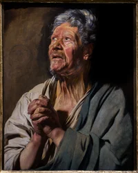 Figur av en apostel (Sankt Petrus), ca 1620 - 1621 (olja på pannå)
