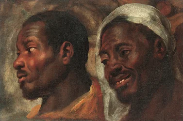 Huvudstudier av två afrikanska män (olja på duk)