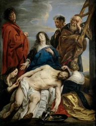 ""Pieta"" Målning av Jacob Jordaens (1593-1678) - 1650-1660 - Olja på duk Dim 221x169 cm Museo del Prado, Madrid