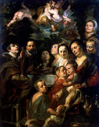 Självporträtt med föräldrar, bröder och systrar, c1615.