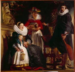 Konstnärens familjemålning av Jacob Jordaens (1593-1678) 1621 Sön. 1,81x1,87 m Madrid, Pradomuseet