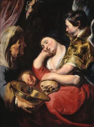 Magdalenas frestelse, ca 1616-17 (olja på pannå)