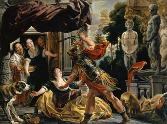 Odysseus hotar Kirke, ca 1630-35