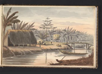 Plantage Visserszorg med bananfält Banana Ground Visserszorg (titel på objekt) Album med teckningar av Surinam, s.9 (50) (serietitel)