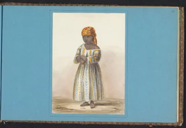 Porträtt av Affi Affie 59 dec (titel på objekt) Album med teckningar av Surinam, s.43 (50) (serietitel)