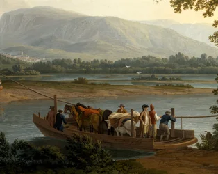 Färjan på Sele, av Jacob Philipp Hackert (1737-1807)
