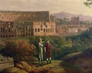 Johann Wolfgang von Goethe (1749-1832) besöker Colosseum i Rom, omkring 1790